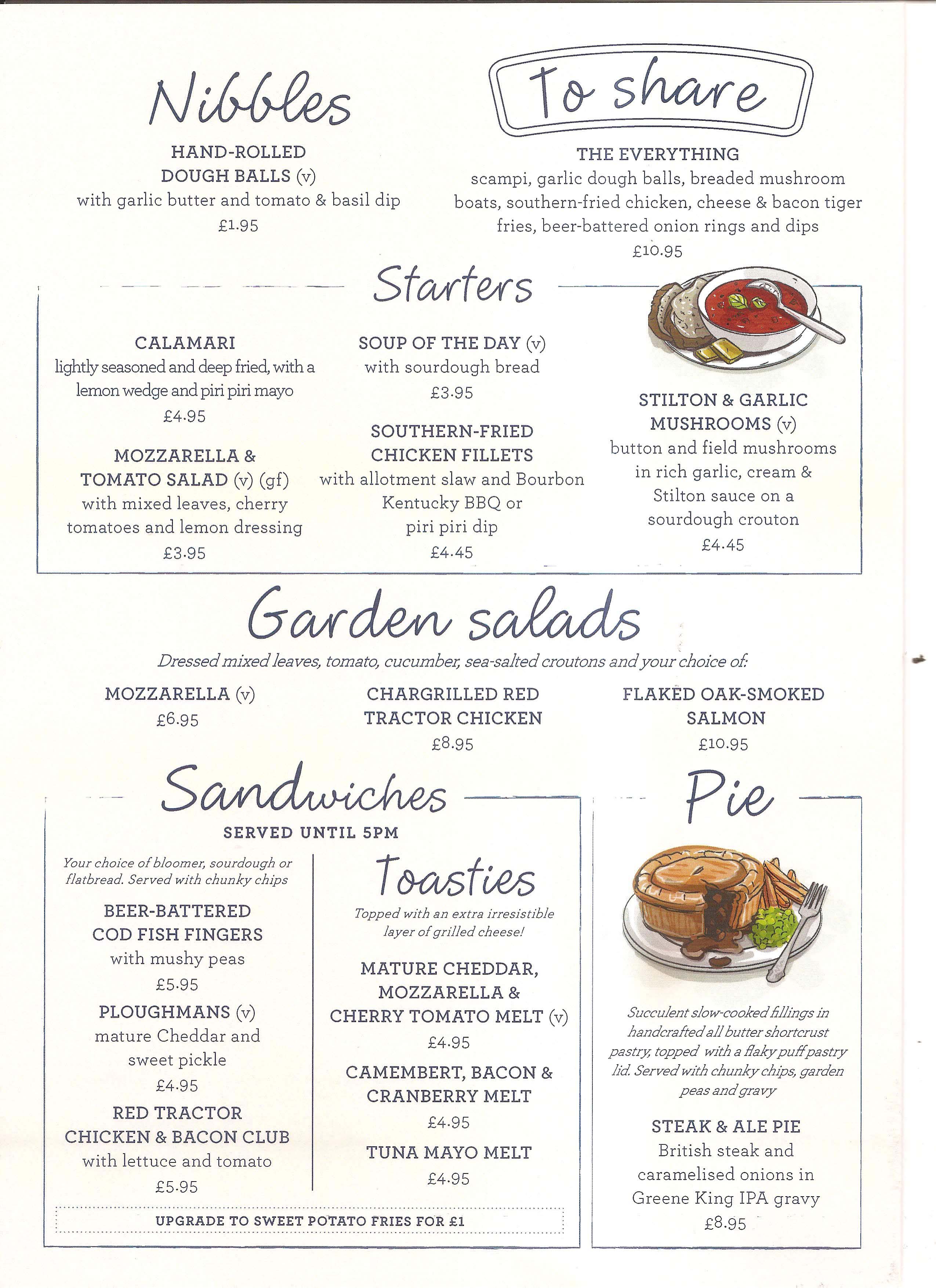 Rose and Crown menu Wolston Village Community site